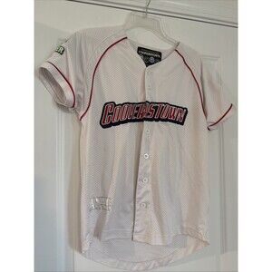 Cooperstown Gear All Star Baseball Hall Of Fame Jersey Youth XL White Patches